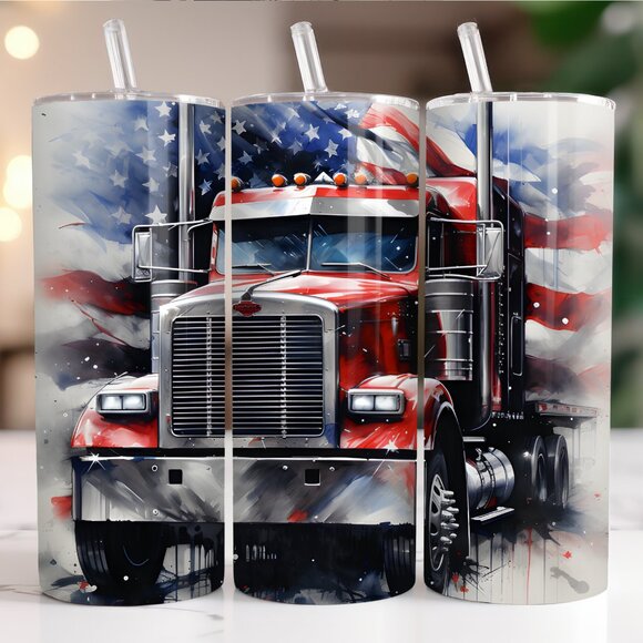 Other - USA Truck Tumbler, Patriot Travel Mug, Stainless Steel Cup